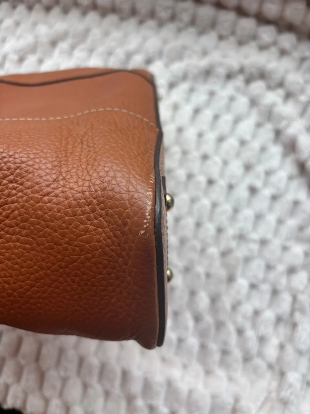Dooney & Bourke Brown Pebbled Leather Tote Bag Shoulder Handles